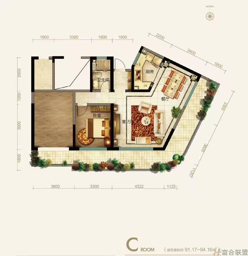 C户型：一房两厅一厨一卫91m².jpg