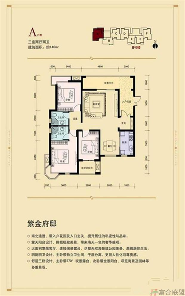 中弘·西岸首府A户型 3室2厅2卫1厨140㎡.jpg