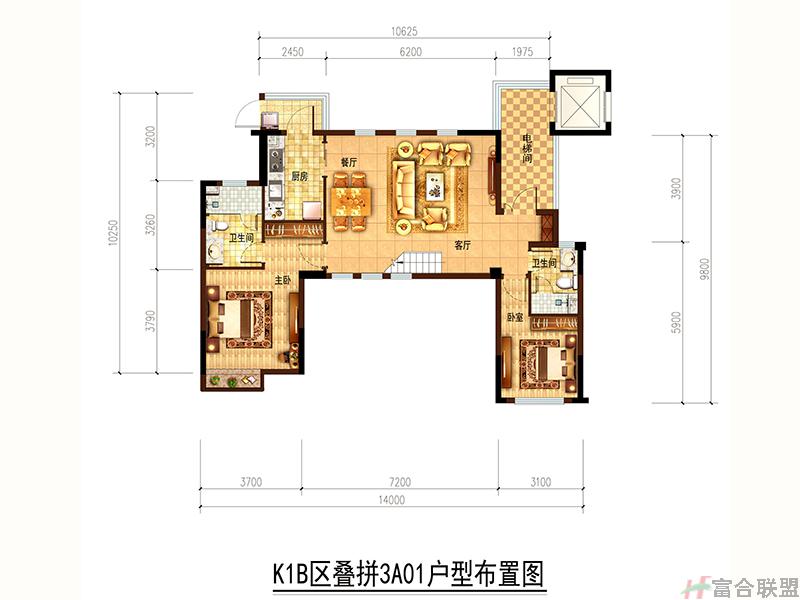 K1B区叠拼3A01户型布置图.jpg