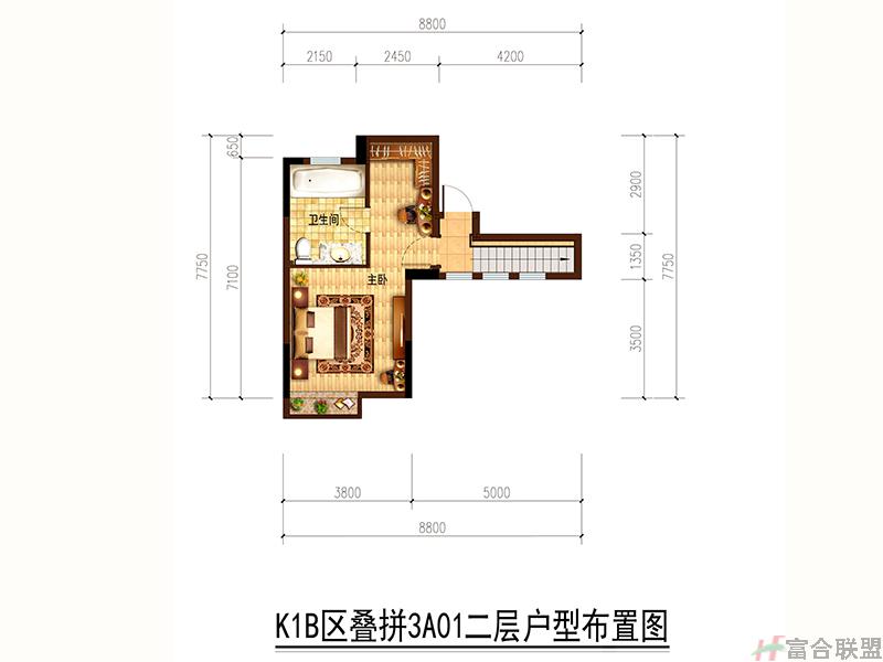 K1B区叠拼3A01二层户型布置图.jpg