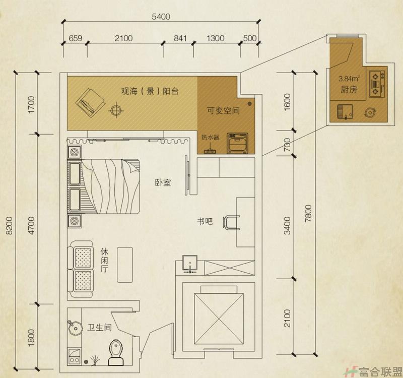 观澜阁B1户型图 1室1厅1卫1厨38㎡.jpg