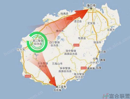 昌江福源小区位置图 