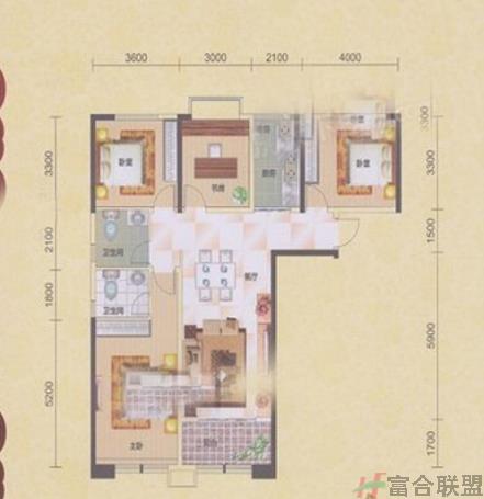 4室2厅2卫  建筑面积143㎡ 