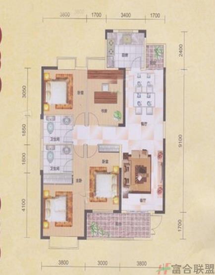 4室2厅2卫  建筑面积137㎡.jpg