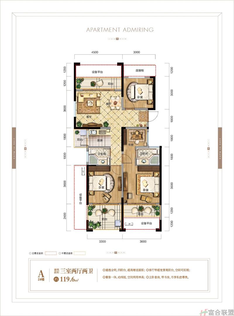 A户型 3房2厅2卫 119.6平方.jpg