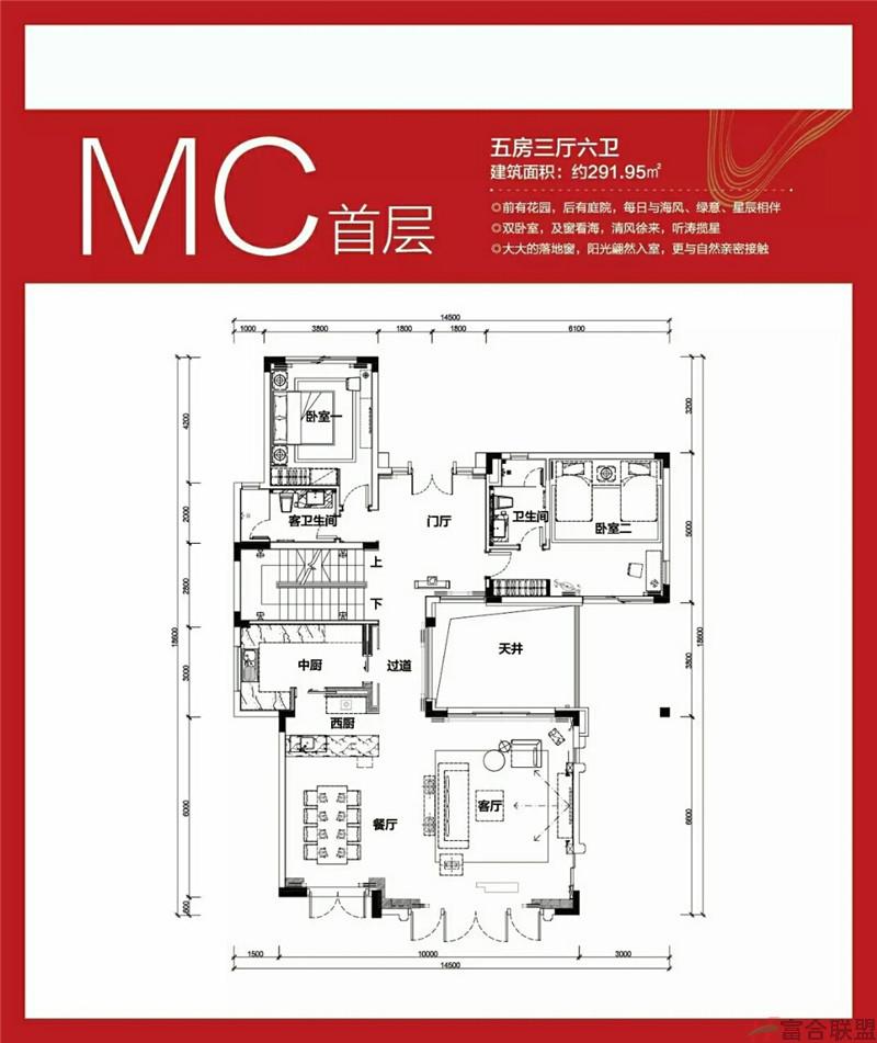 MC首层 5房3厅6卫 建筑面积291 