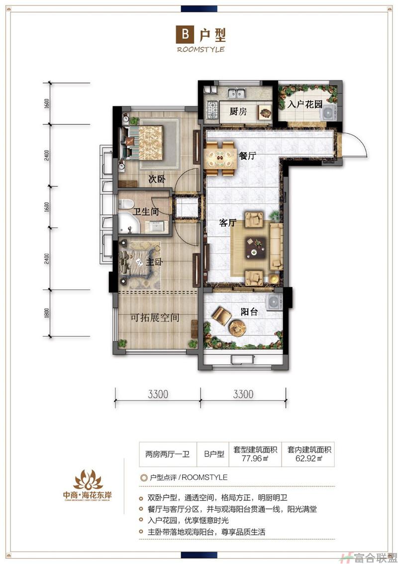 B户型 2房2厅1卫 建筑面积77.96平米.jpg