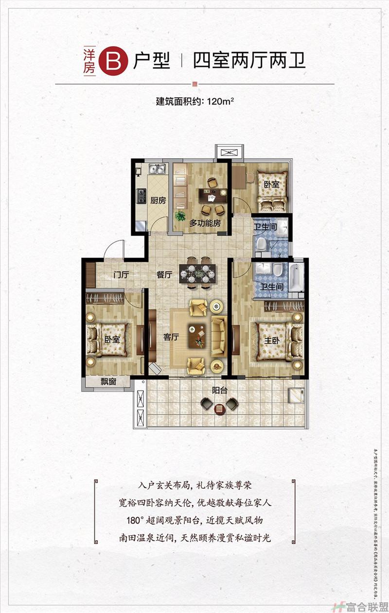 洋房 B户型 4房2厅2卫 建筑面积120平米.jpg