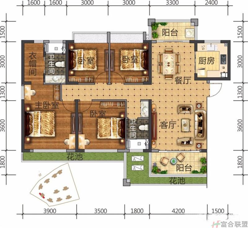 5户型在售 四房两厅一厨两卫 建筑面积约：138㎡.jpg