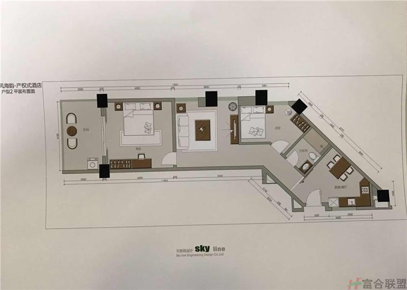 产权式酒店户型2跃层在售 2房2厅1厨1卫 建筑面积约：110.00㎡.jpg