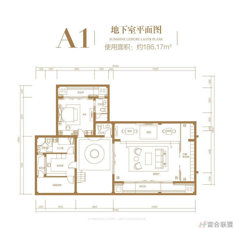 A1地下室平面图 使用面积约186.17㎡.jpg