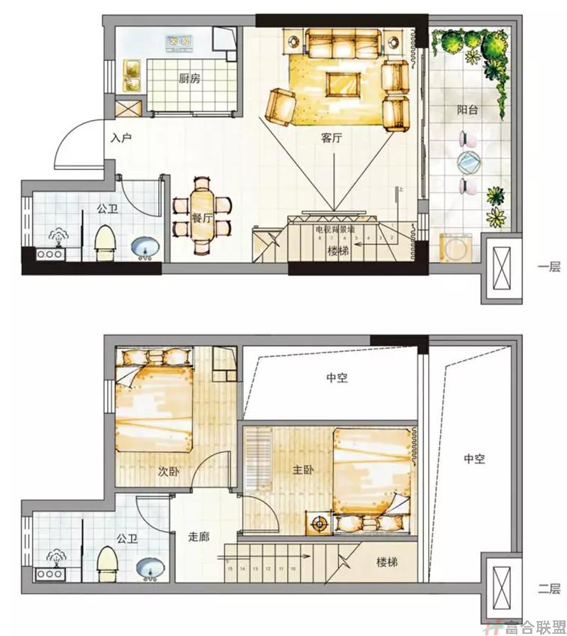 B户型建筑面积约42㎡.jpg