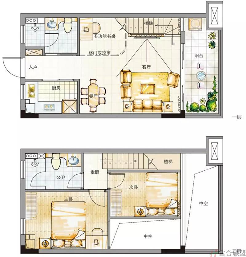 A户型建筑面积约48-52㎡.jpg