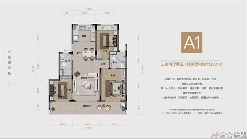 A1户型 3房2厅2卫 建筑面积112.01平米.jpg