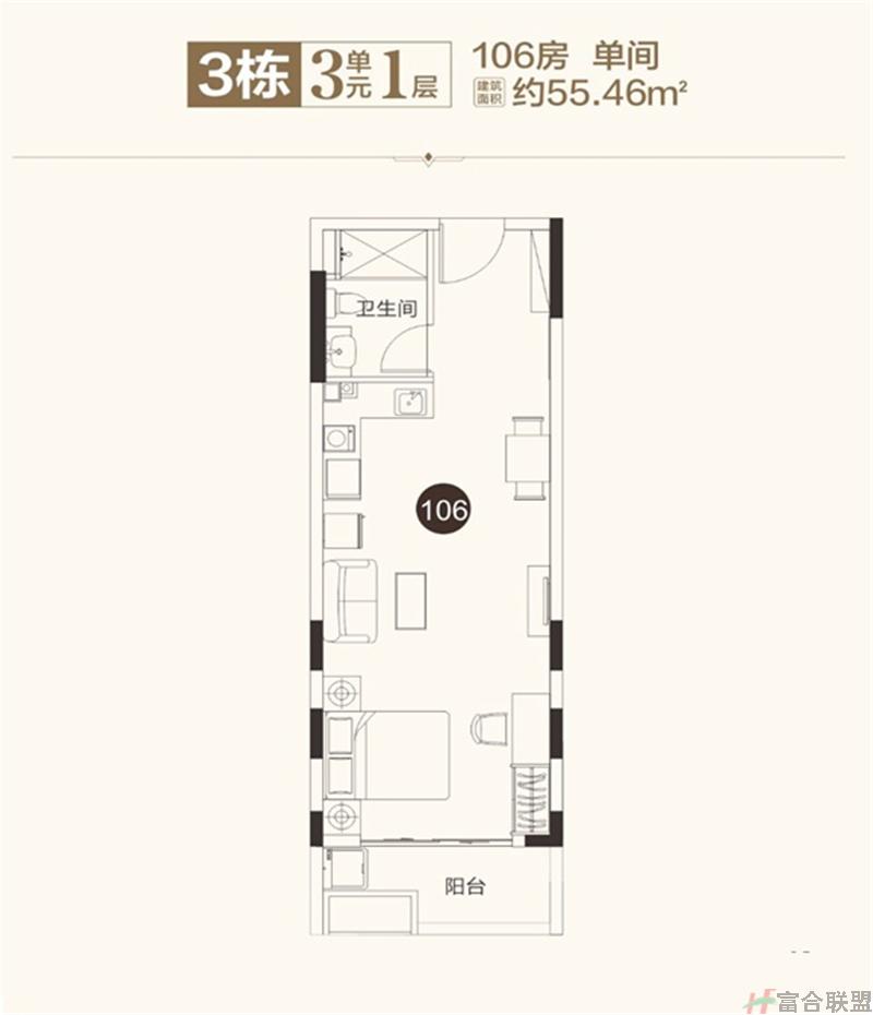 3栋3单元1层 106房单间约55.46平米.jpg