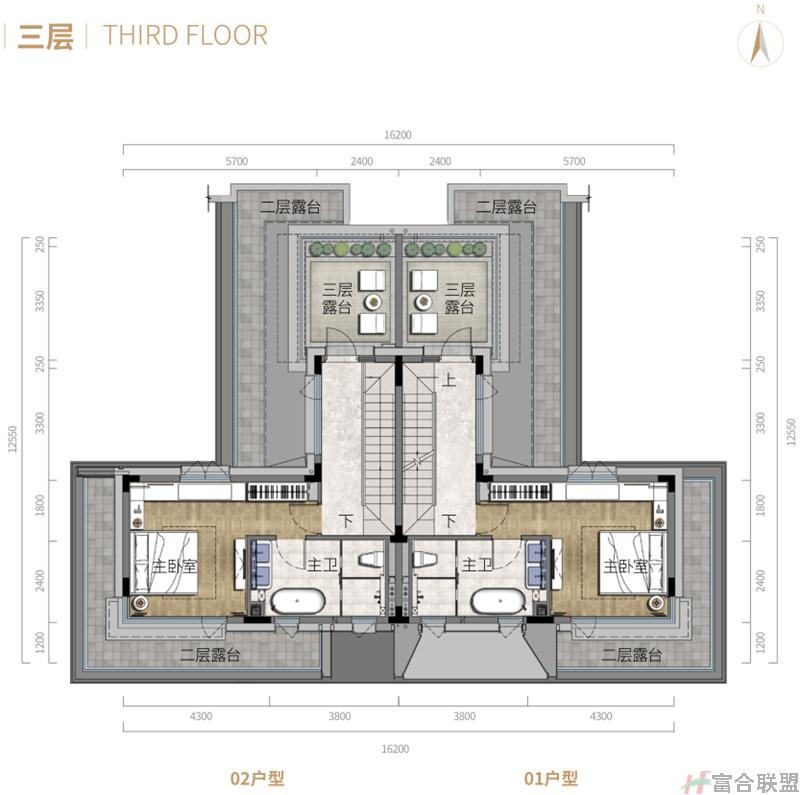 别墅三层 4房2厅4卫 建筑面积180-191平米.jpg