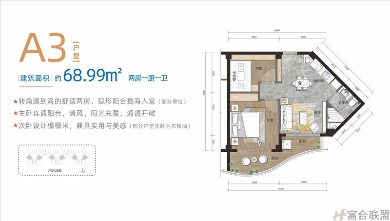 A3户型 2房1厨1卫 建筑面积68.99平米.jpg