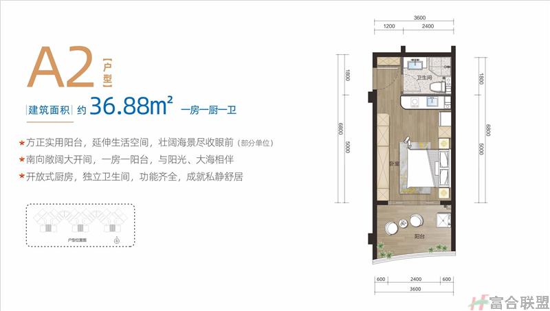 A2户型 1房1厨1卫 建筑面积36.88平米.jpg