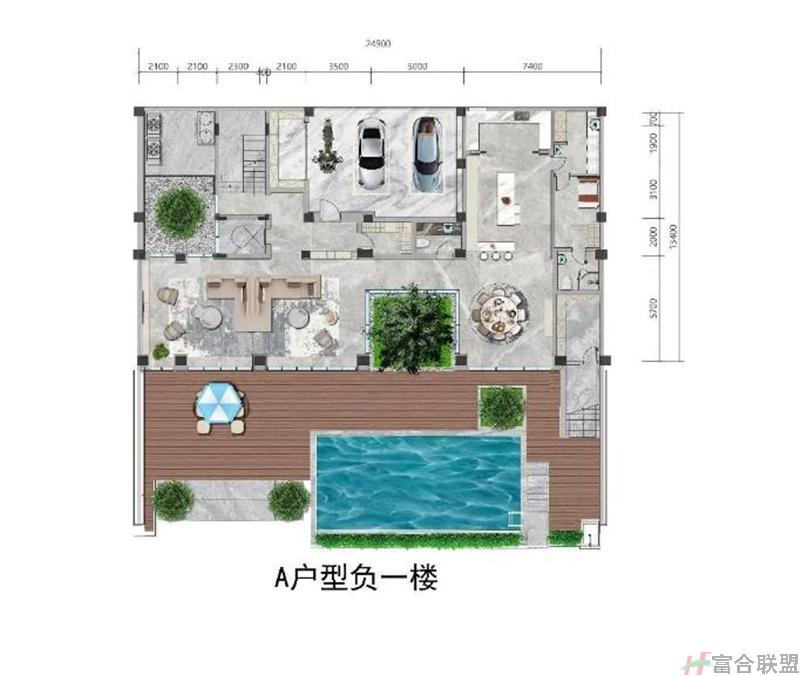 A户型5房3厅8卫1书房1保姆房 建筑面积347.21平米 负一层.jpg