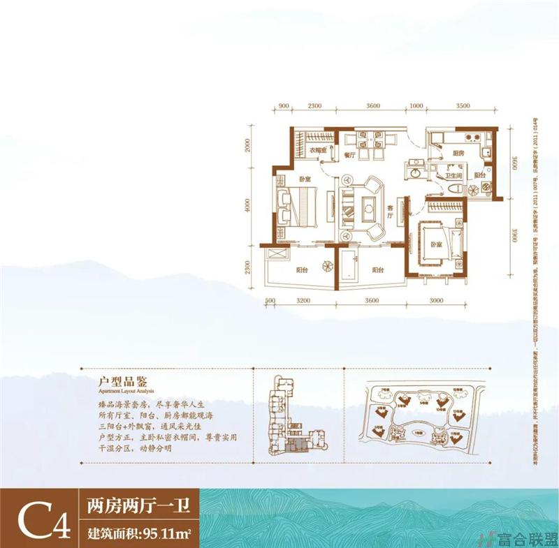 C4户型 2房2厅1卫 建筑面积95.11平米.jpg