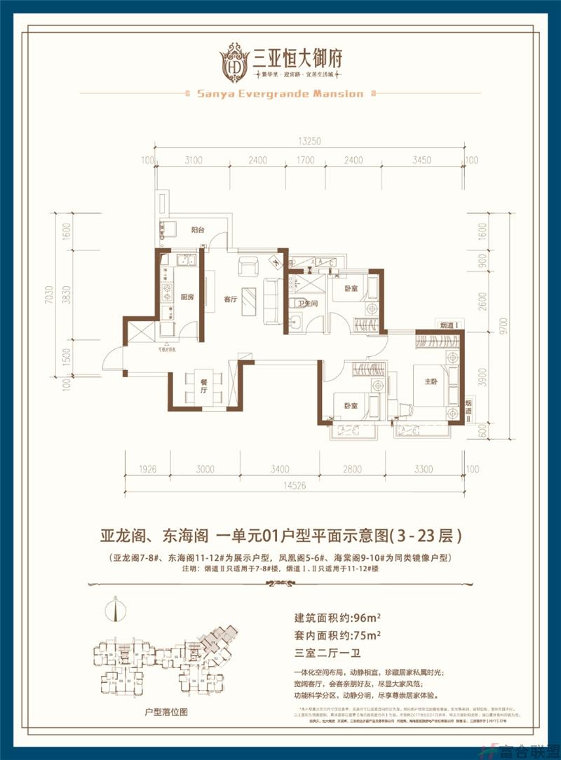 3房2厅1卫 建筑面积96平米.jpg