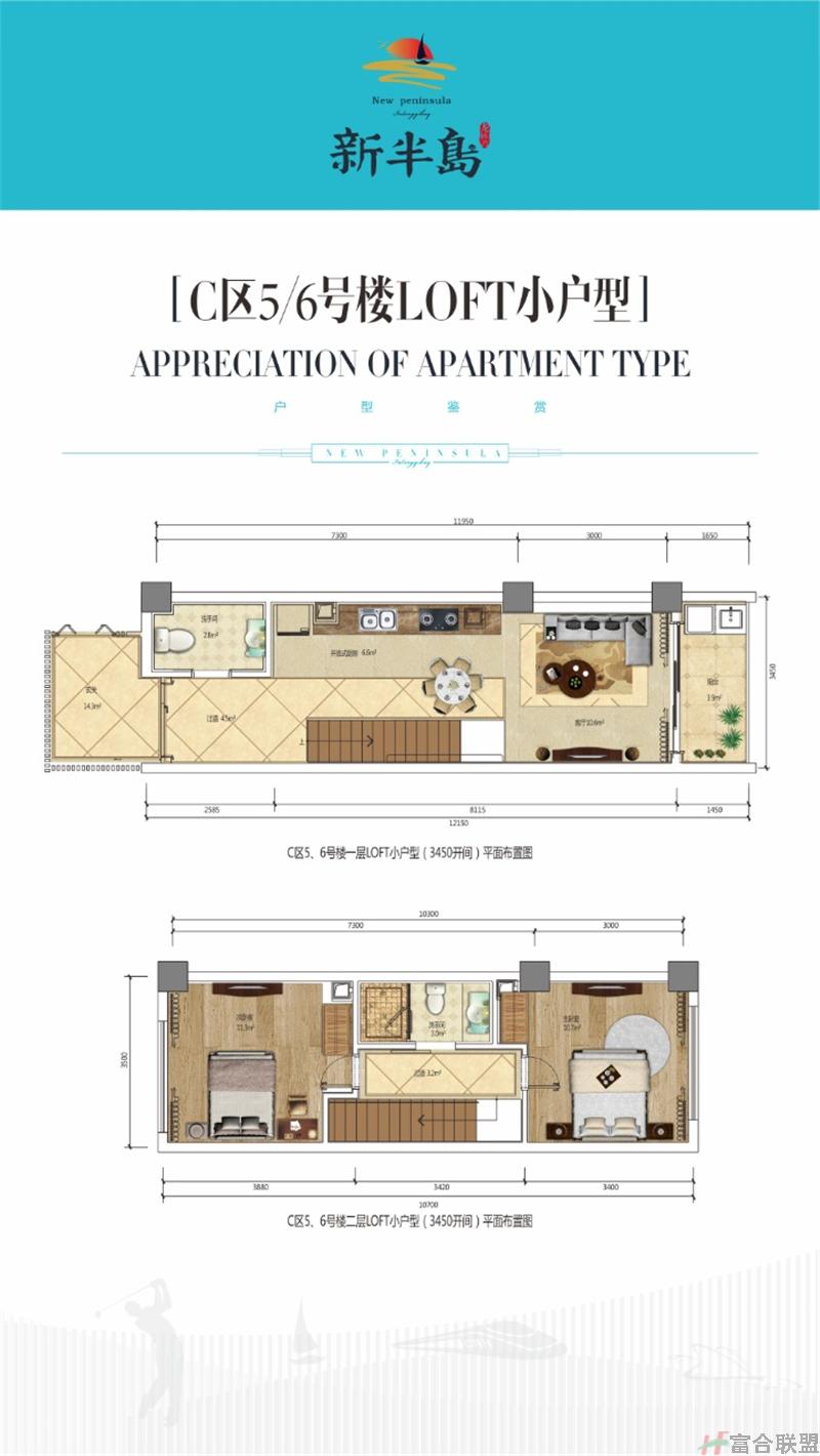 C区5、6LOFT小户型户型图 建筑面积：46.83-50平米 。.jpg