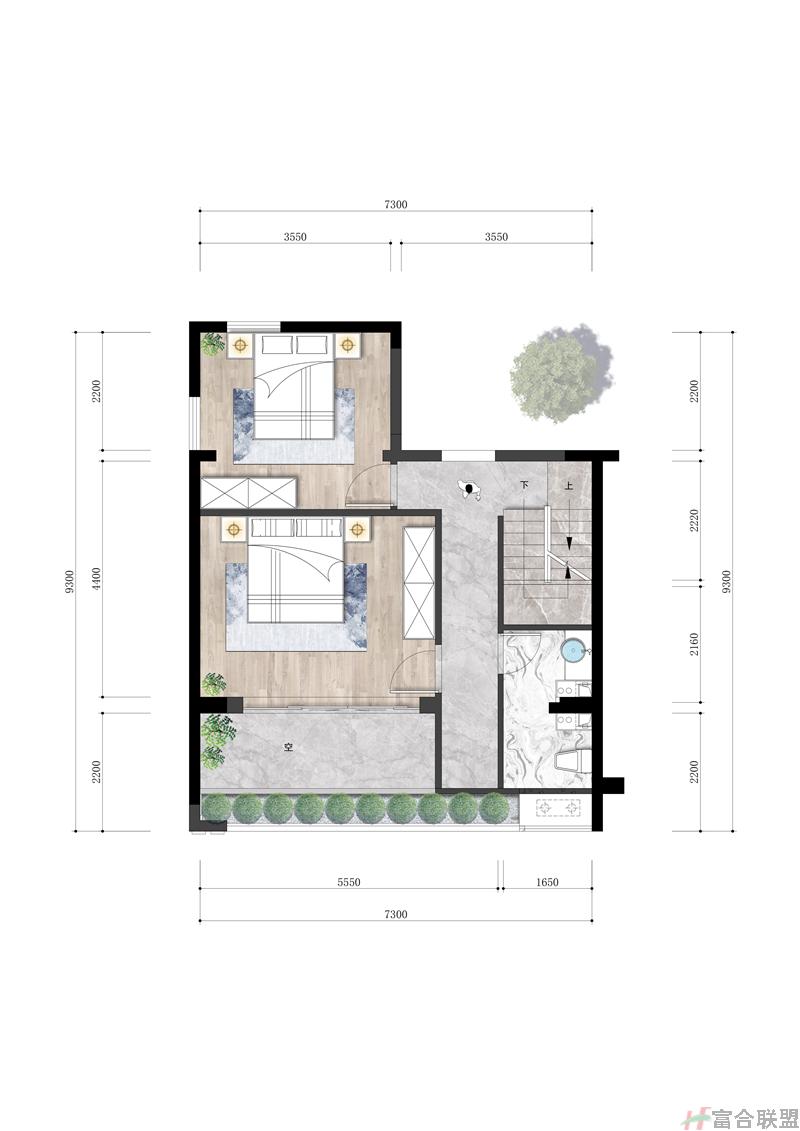 loft  四房房两厅两卫 建筑面积73㎡.jpg