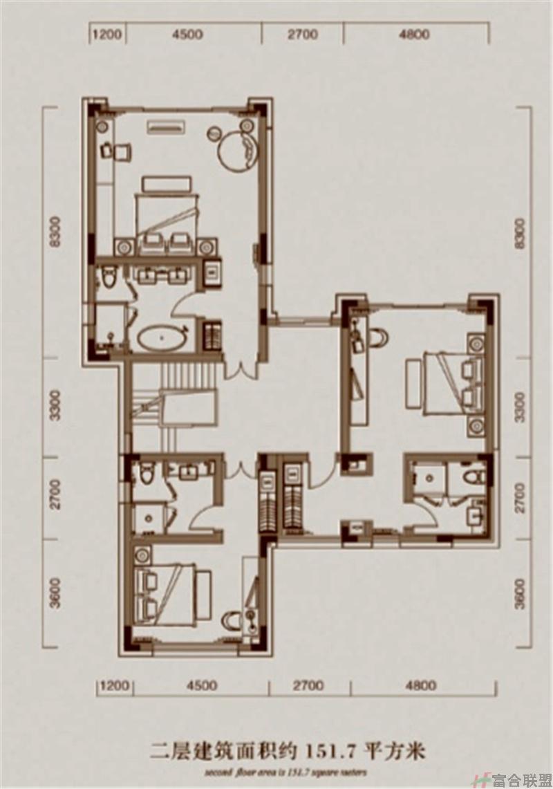 D户型 二层建筑面积 151.7平米.jpg