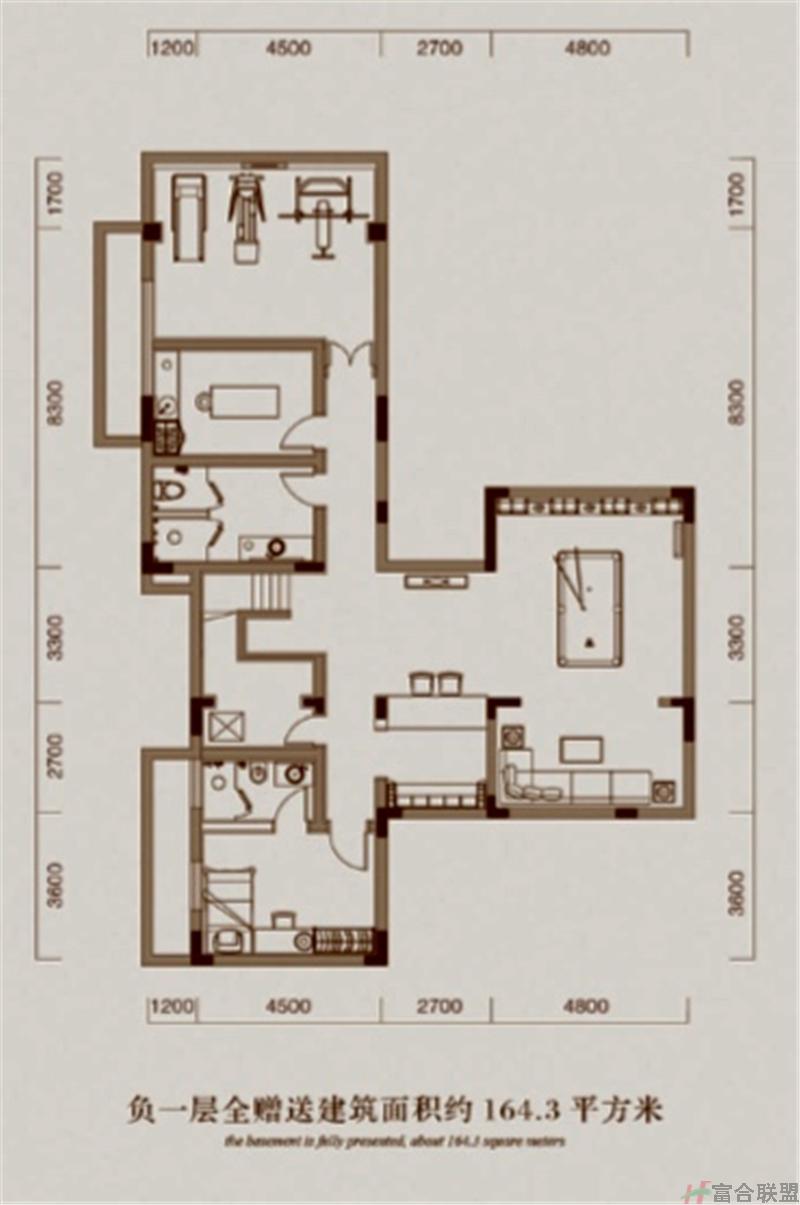 D户型 负一层建筑面积 164.3平米.jpg