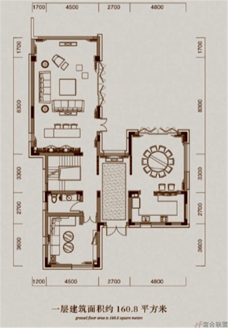 D户型 一层建筑面积 160.8平米.jpg