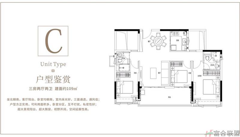 C户型 三房两厅两卫 建面109㎡.jpg