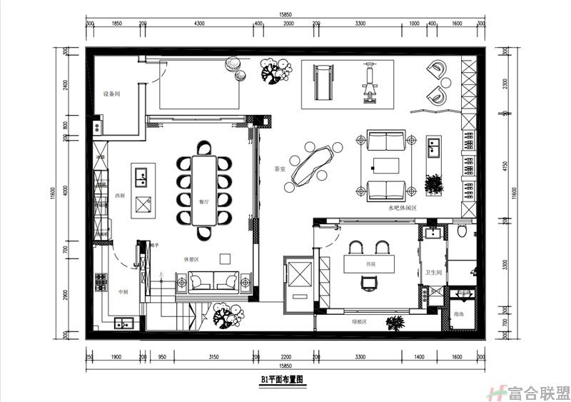 养生别墅 建面126㎡ 地下一层平面图.jpg