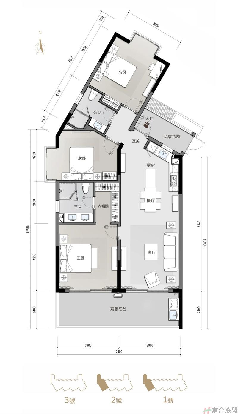 A户型 3房2厅2卫 建面133㎡.jpg