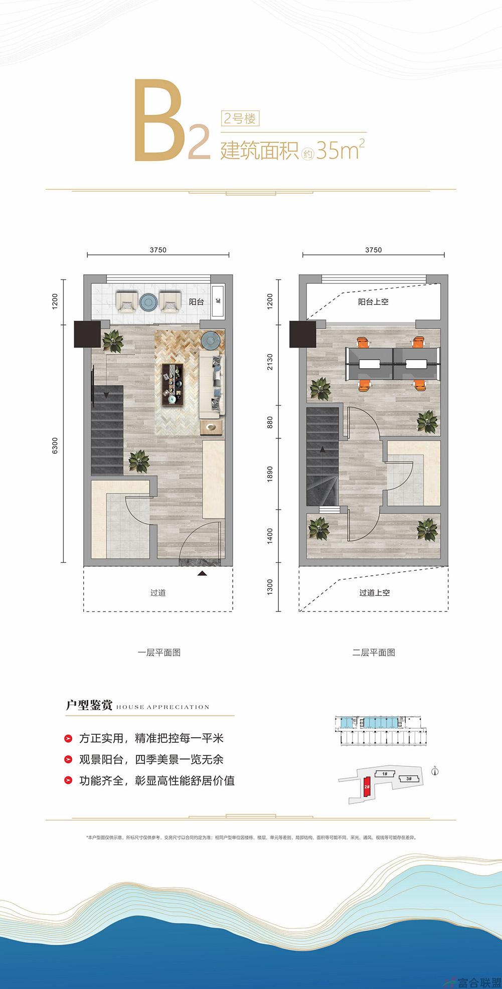 B2户型建面约35㎡