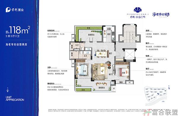 B户型 2房2厅2卫 建筑面积：118㎡.jpg