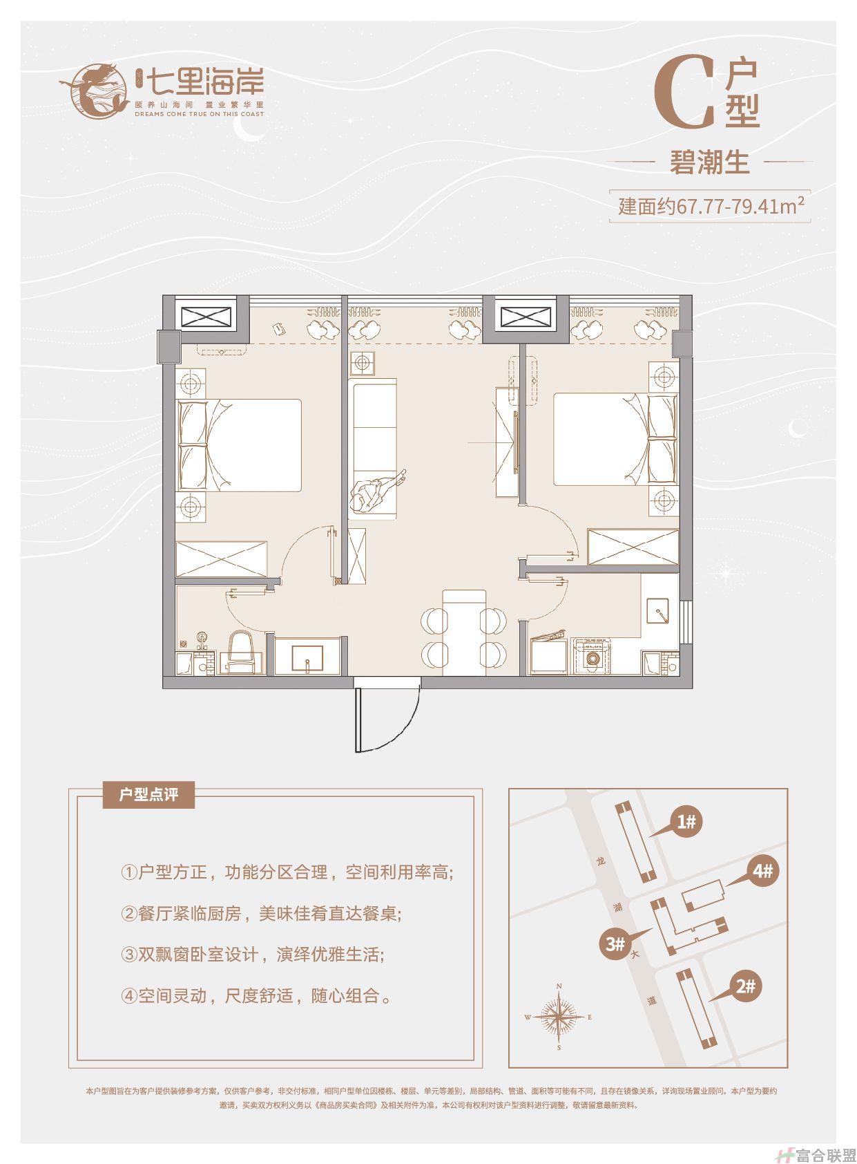 C户型 碧潮生 建面约67 