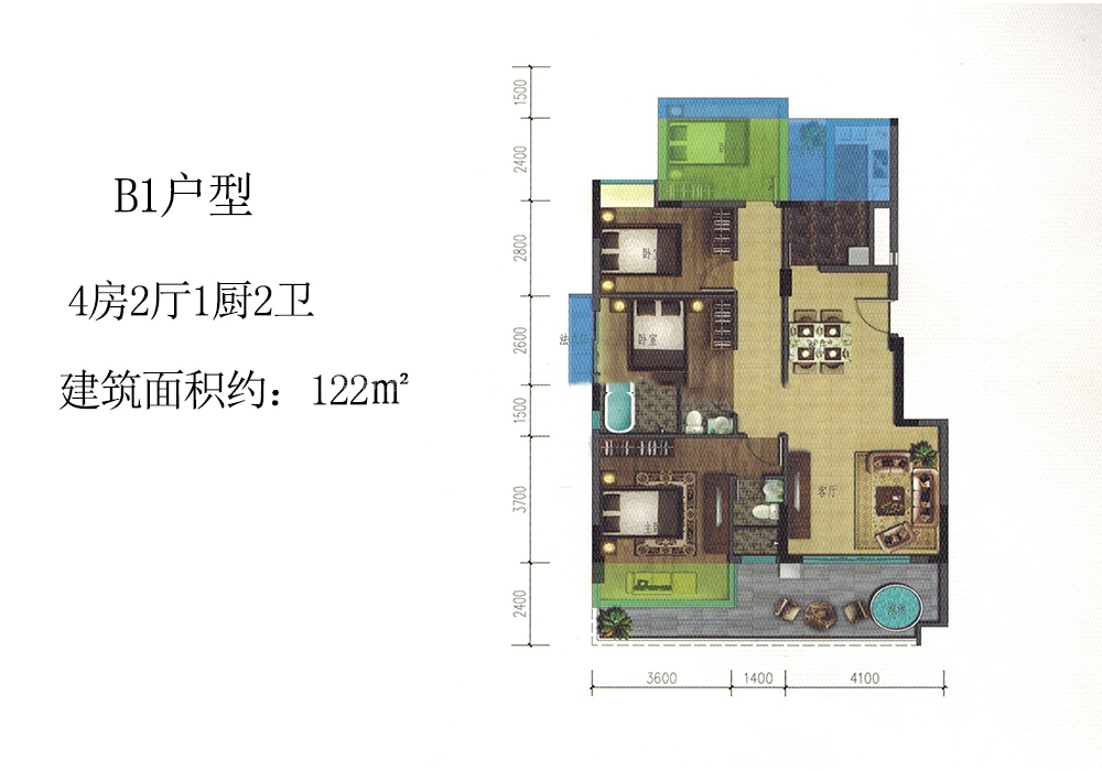 B1户型 4房2厅1厨2卫 122㎡.jpg