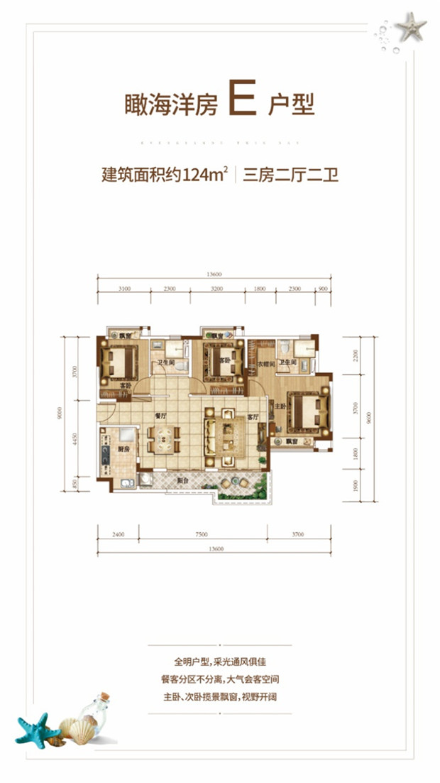 洋房E户型 3房2厅2卫 建筑面积124平米.jpg