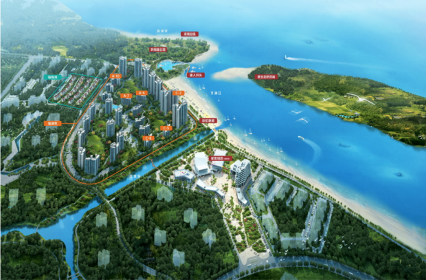 富力悦海湾鸟瞰图